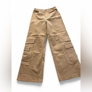 Forever 21 Tan Wide-Leg Cargo Jeans